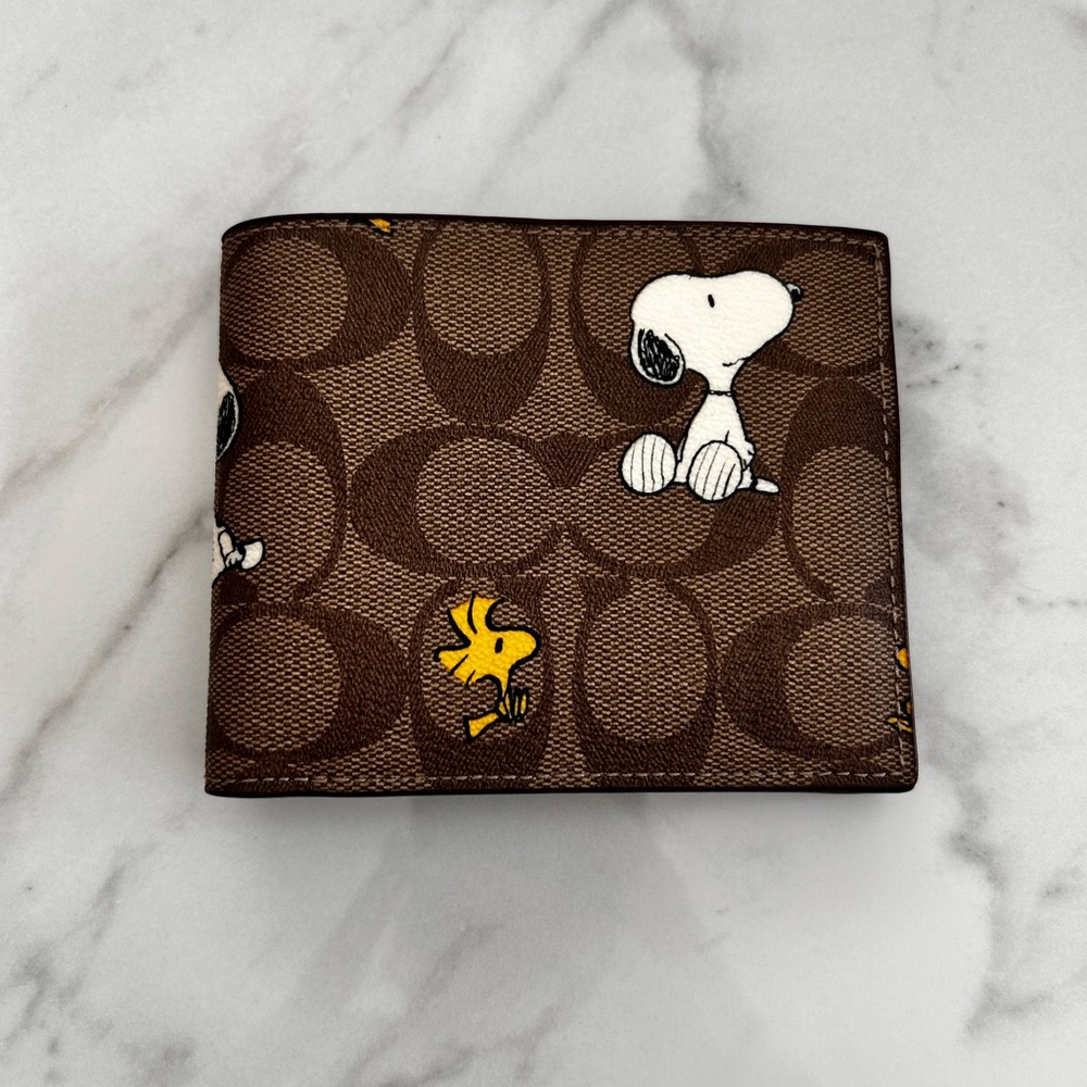 Coach Snoopy and Woodstock Brown Wallet